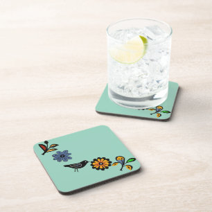 Blüten und Vögel Getränkeuntersetzer
