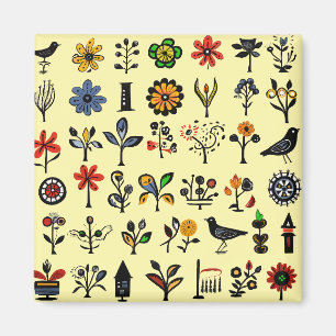 Blüten und Vögel Magnet