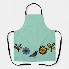Blüten und Vögel Schürze