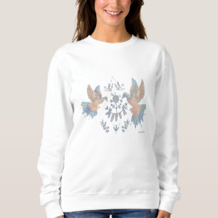 Blüten und Vögel Sweatshirt