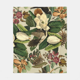 Blüten und Vögel XVI-ii Fleecedecke