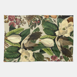 Blüten und Vögel XVI-ii Geschirrtuch