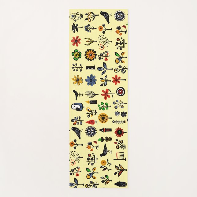 Blüten und Vögel Yogamatte (Vorderseite)