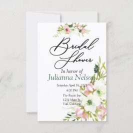 Blüten und weiße Aquarellfarben - Einladung