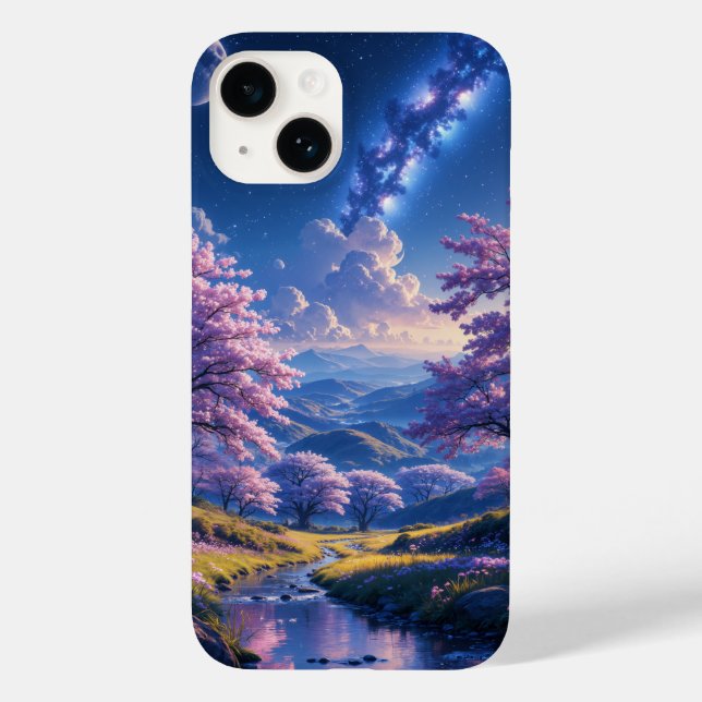Blüten unter einem Sternenhimmel Case-Mate iPhone Hülle (Rückseite)