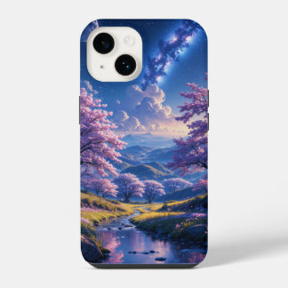 Blüten unter einem sternenklaren Himmel iPhone 14 Hülle