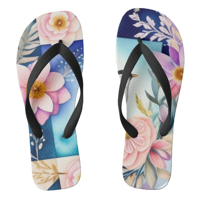 Blüten & Vögel  Flip Flops (Fußbett)