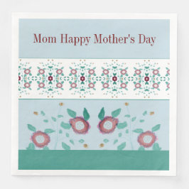 Blütenakzentuiert Aquamarin und hellblau Serviette