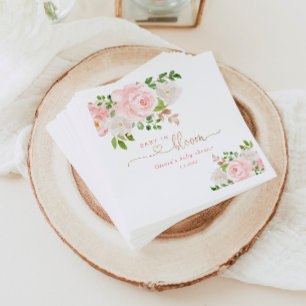 Blütenbaby in blühenden Babyduschen Serviette