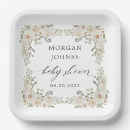 Blütenbaby in Elfenbeinblütendusche Pappteller