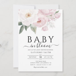 Blütenbaby in rosa Blütendusche Einladung