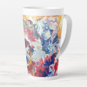 Blütenbaum abstrakt, rot-blau-gelb Blüte Milchtasse