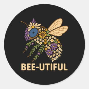 Blütenbiene Fusion Bee-Utiful Runder Aufkleber