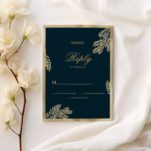 Blütenblatt-Hochzeit mit blauem Glitzer Einladung