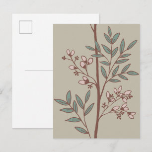Blütenblatt-Traum Feine Blumenstreifen-Kunstpostka Feiertagspostkarte