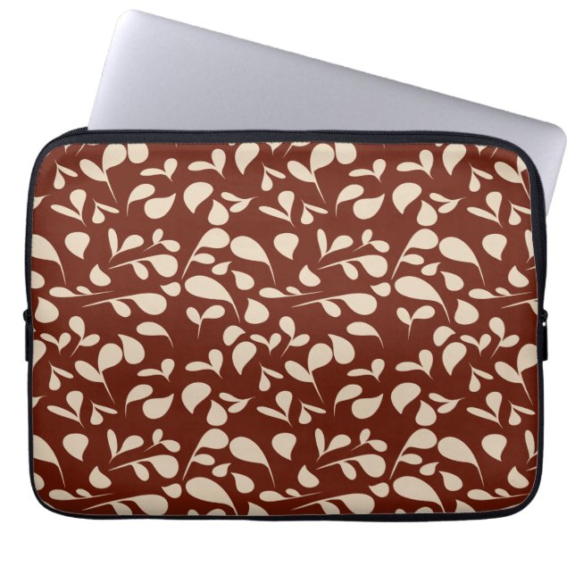 Blütenblätter | Beige & Weinrot Laptopschutzhülle (Vorderseite)