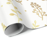 Blütenblätter Botanische weiße Imitate Goldene Foi Geschenkpapier<br><div class="desc">Minimalismus und Elegance Glam und Chic Delicate Wrapping Paper</div>