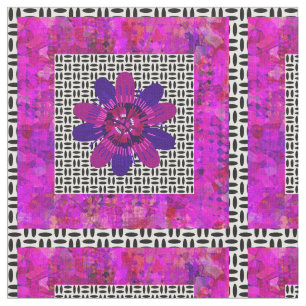 Blütenblätter in Rosa und Lila Schwarz und Weiß Stoff