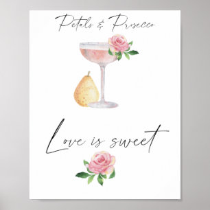 Blütenblätter & Prosecco - die Liebe ist süß, nimm Poster
