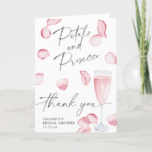 Blütenblätter und Prosecco - Danke Brautparty