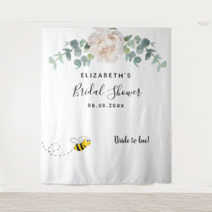 Blütenblättriger Eukaluptus-Blütenblüte zu Biene Wandteppich