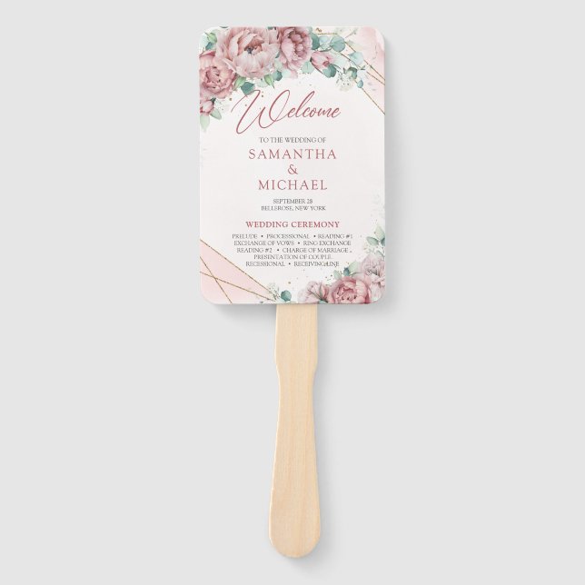 Blütenblättriger Eukalyptus-Goldrahmen Fächer (Vorderseite)