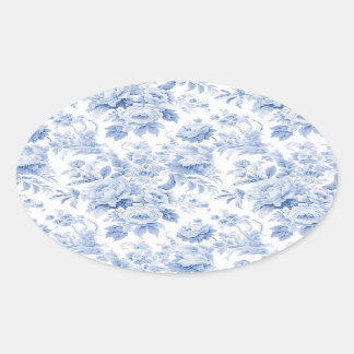 Blütenblau Ovaler Aufkleber