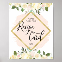 Blütenblau Rosa RECIPE-KARTE