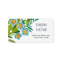 Blütenblau und grüne Lilie der Valley Wedding Adressaufkleber