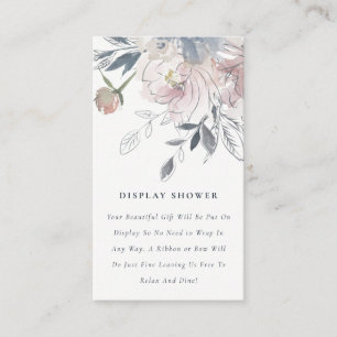 Blütenblau Wasserfarbendusche Begleitkarte