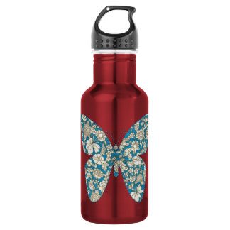 Blütenblauer Schmetterling Trinkflasche