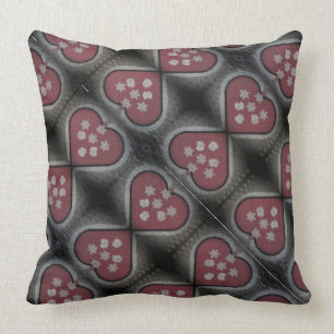 Blütenblühende Herzen Kissen