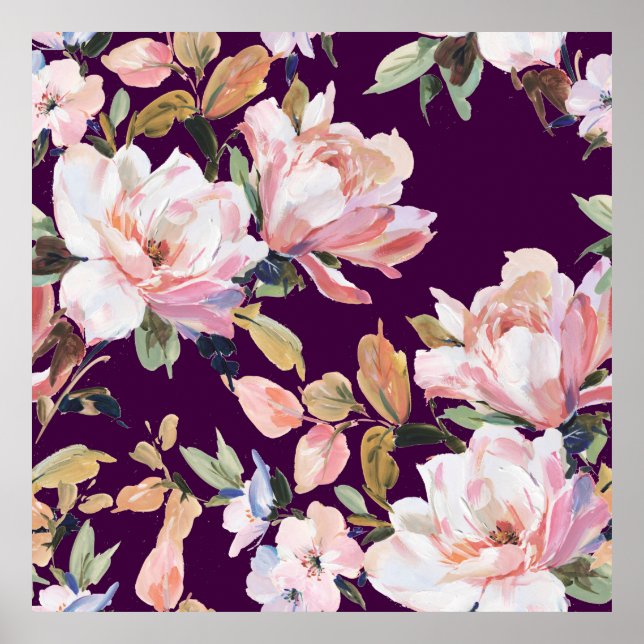 Blütenblume, Blumen, Aquarell, Kunst,v Poster (Vorne)