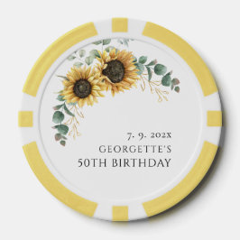 Blütenblume Eukalyptus 50. Geburtstag Pokerchips