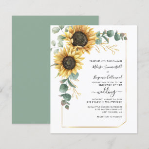 Blütenblume Eukalyptus Hochzeit Einladung