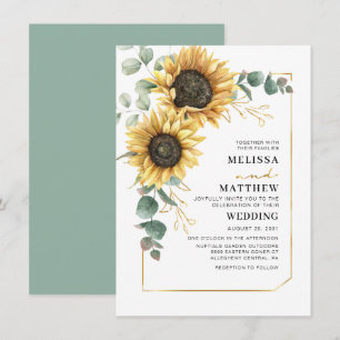 Blütenblume Eukalyptus Hochzeit Einladung