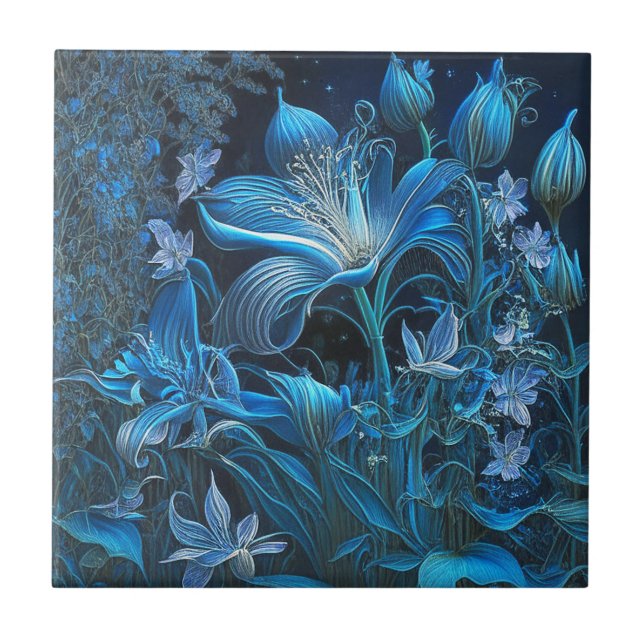 Blütenblume Keramik Tile Fliese (Vorderseite)