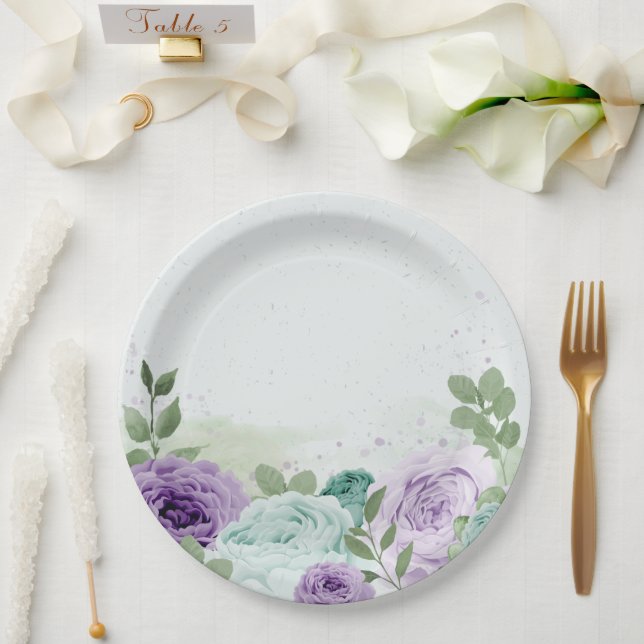 Blütenblumen botanisch pappteller (Hochzeit)
