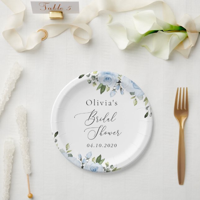 Blütenblumen, Grünpflanzen, Boho, Brautparty Pappteller (Hochzeit)