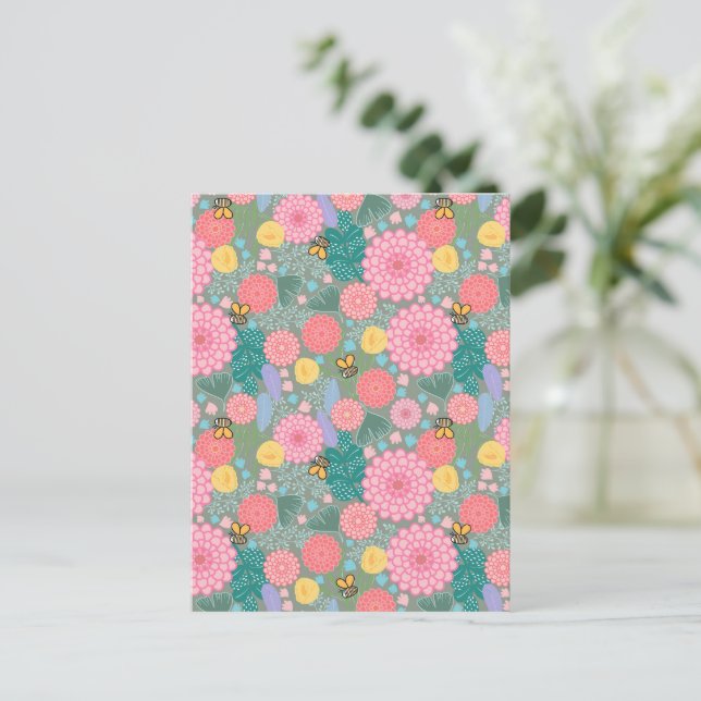 Blütenblüte Postkarte (Stehend Vorderseite)