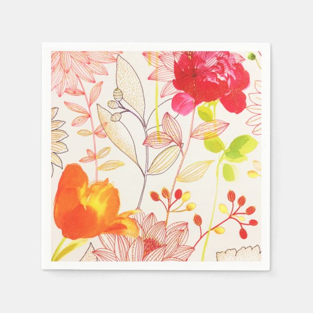 Blütenblüte Rosa Sonnenblumen Serviette (Vorderseite)