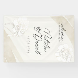 Blütenblüten auf weißen Peonies Banner