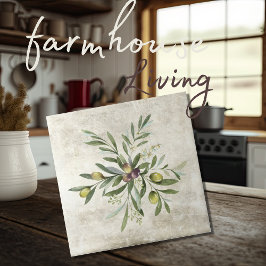 Blütenblüten aus rustikalem Olive & Branchen Fliese