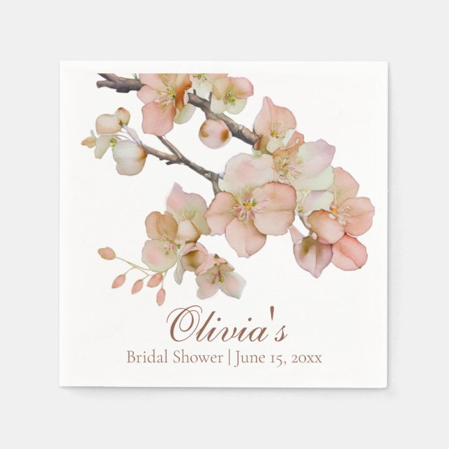 Blütenblüten in Orangenrot Serviette (Vorderseite)