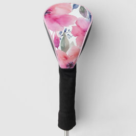 Blütenblüten | Wasserfarbe Rosa Blumen Gemalt Golf Headcover