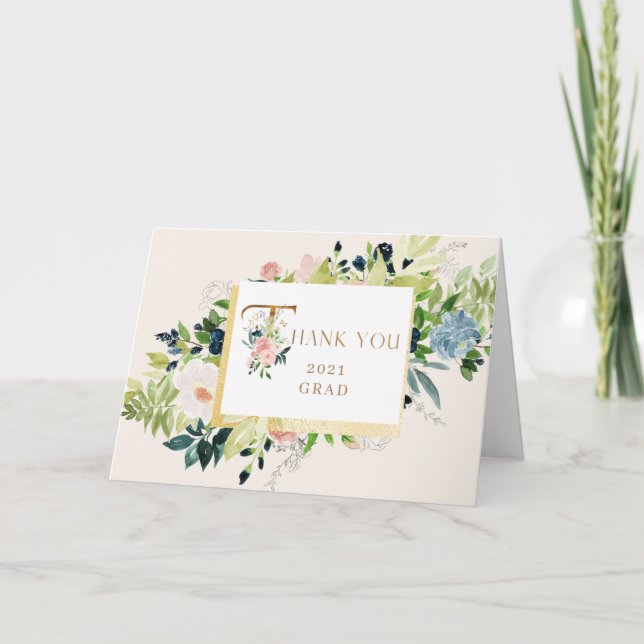 Blütenblütenblume Abschluss Vielen Dank Karte (Vorderseite)