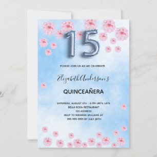 Blütenblütenblüten aus Quinceanera Einladung