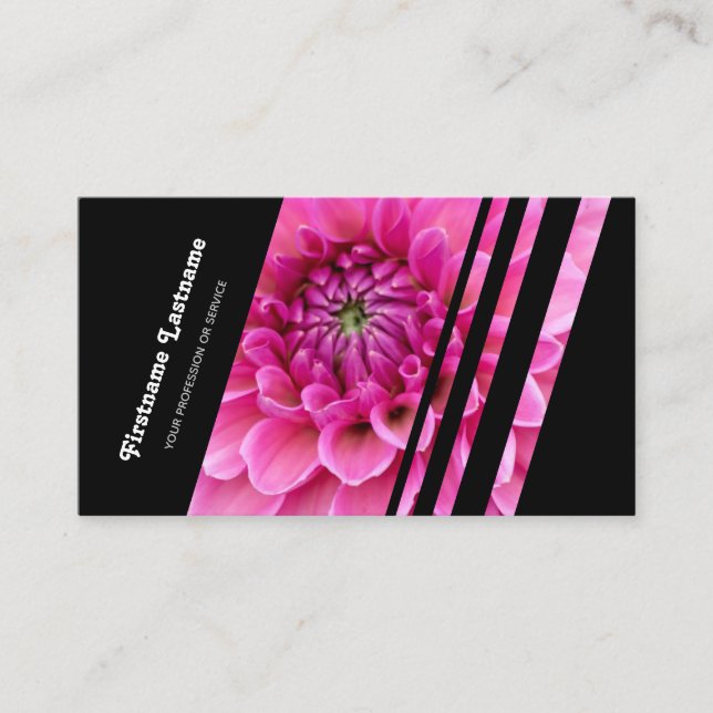 Blütenblütenblüten aus rosa Blume mit eleganten sc Visitenkarte (Vorderseite)