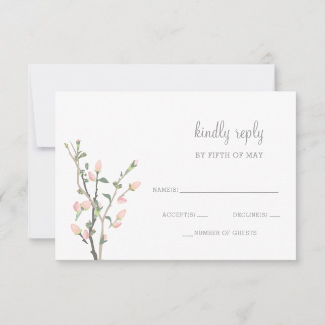 Blütenblütenblütenblüte Hochzeit rsvp (Vorderseite)