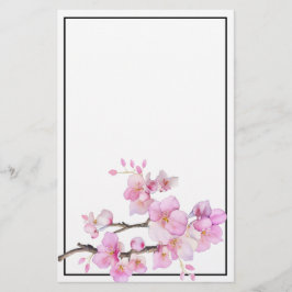 Blütenblütenblütenblüten in Aquarellfarbe Briefpapier